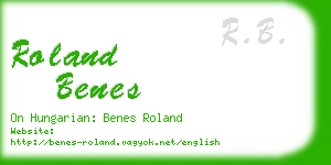 roland benes business card